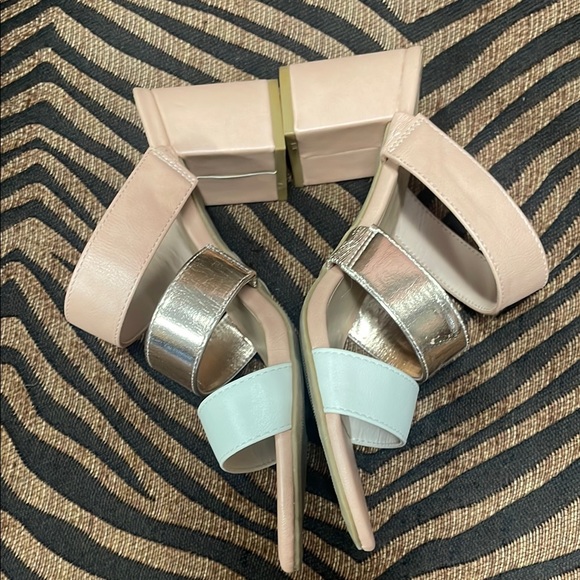 BAMBOO Pink and Cream Sandals with Modern Straps - Picture 3 of 6